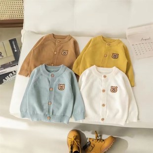 婴童毛衣外套2024春秋新款婴幼儿宝宝针织开衫男女儿童洋气上衣潮