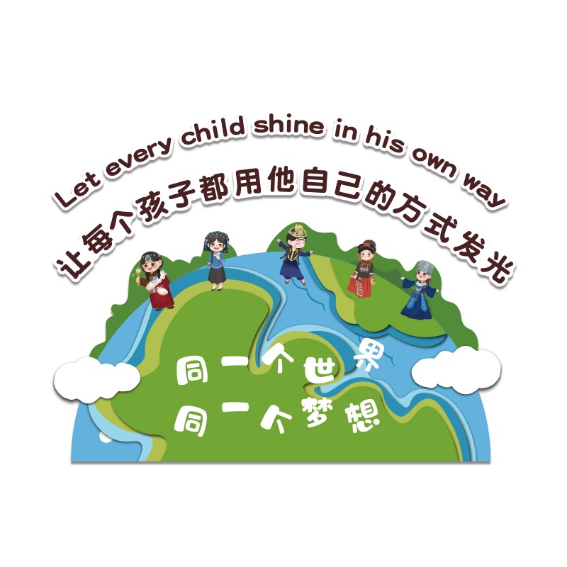 幼儿园环创主题墙面成品托管班文化墙贴装饰走廊大厅形象教室布置