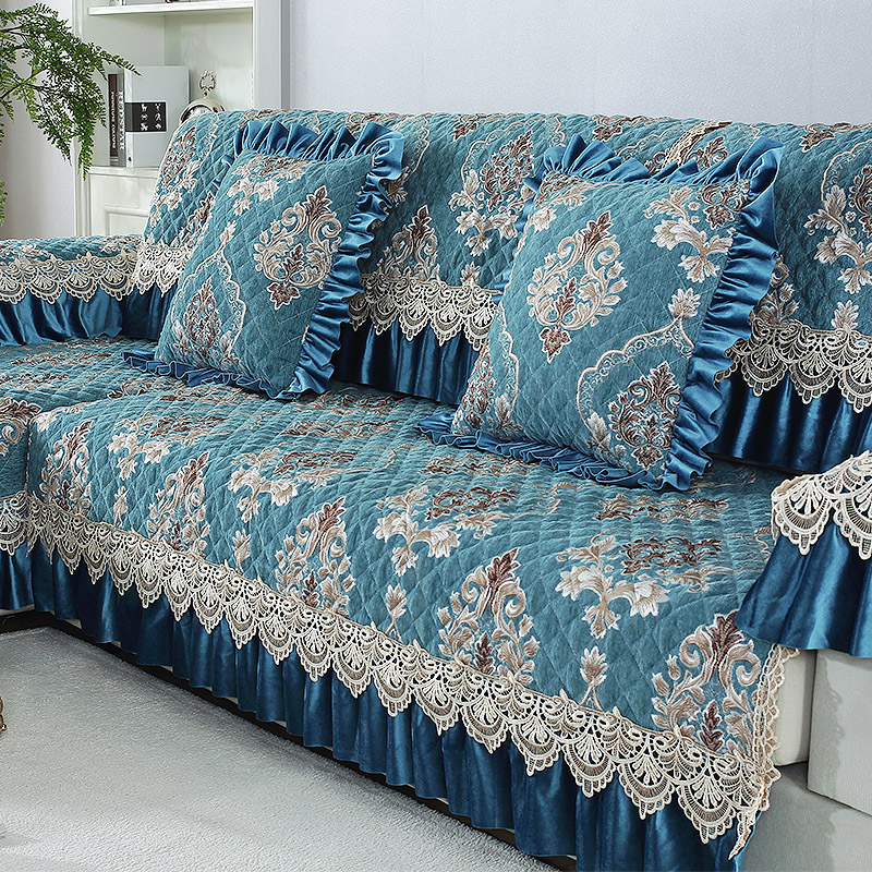 雪尼尔沙发垫四季通用沙发套布艺定做全包万能套罩巾全盖欧式防滑