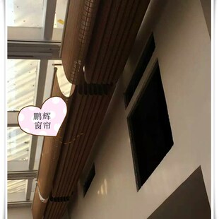 顶棚天棚帘阳光房遮阳顶帘手动电动T隔热遮光天窗窗帘 竹帘折叠式