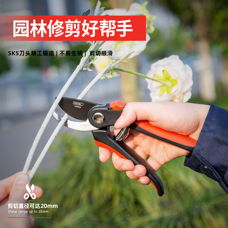 得力剪枝剪刀园林花艺修剪树枝剪刀果树剪刀粗大花剪园艺剪子工具
