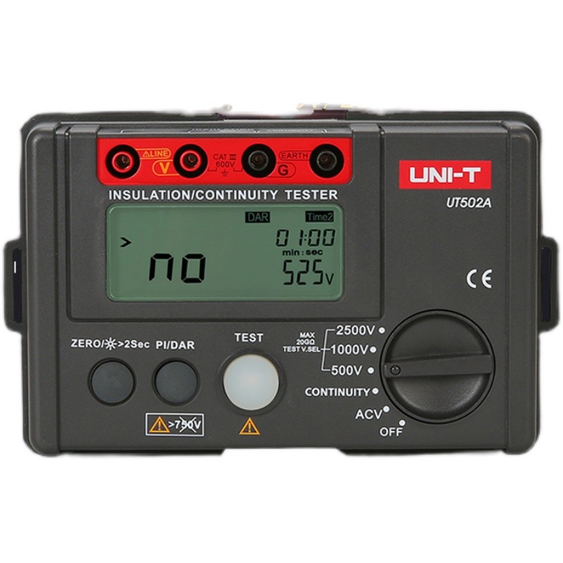 优利德绝缘电阻测试仪兆欧表摇表数字数显绝缘表UT501A/UT502A