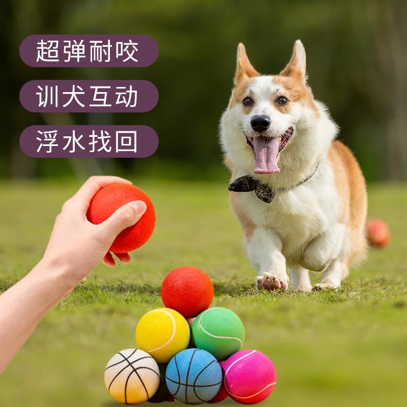 狗狗玩具耐咬球小狗幼犬边牧金毛狗球宠物磨牙自嗨解闷实心橡胶球