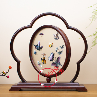 苏绣新中式 饰礼品 摆件入户玄关家居饰品台品桌面屏风办公室高档装