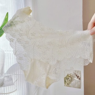 浪漫蕾丝夏季 无痕法式 薄款 内裤 时光荏苒 女生少女三角裤 一片式