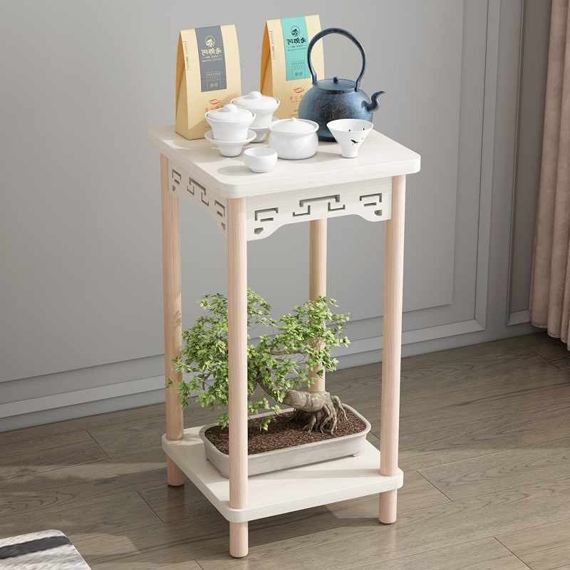 白色欧式小茶几沙发角几实木花几台边几电话客厅正方形茶几小方桌