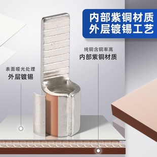 5.5 DBN紫铜插片型冷压接线端子C45插针形线耳铜鼻子1.25