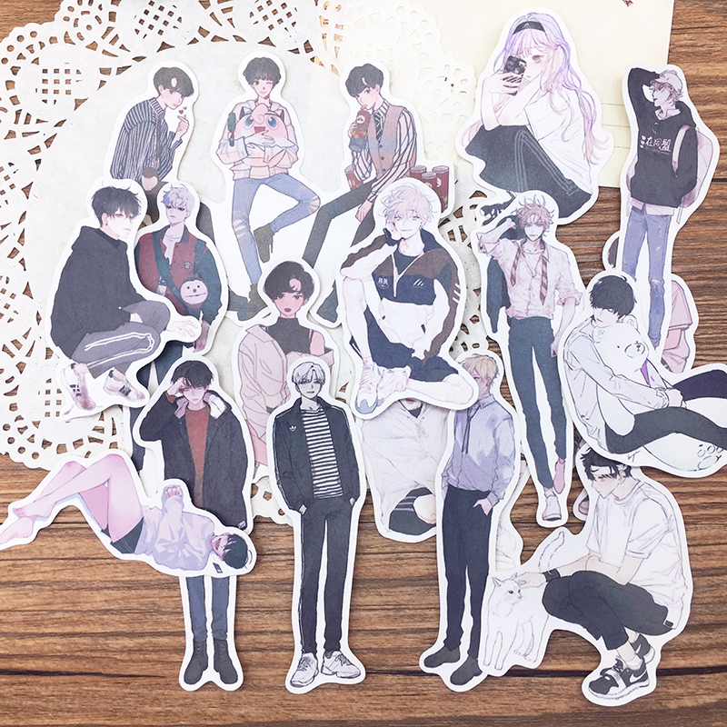 时尚男孩手帐本贴纸包 周边人物漫画男生套装日记相册装饰 满包邮