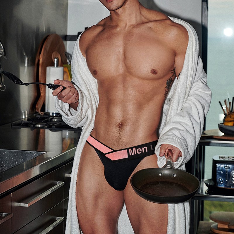 PUMP男士性感大V内裤腰带性感叉三角镭射渐变腰舒适无痕低腰提臀