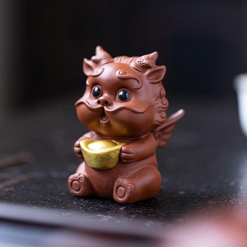 紫砂茶宠小貔貅招财摆件创意个性可养精品茶具配件茶玩茶盘装饰品