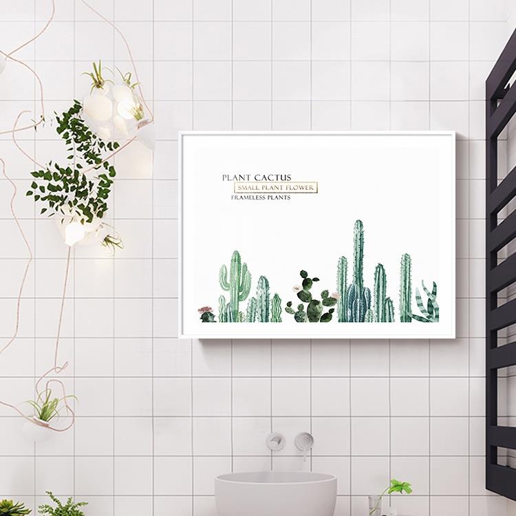 防水卫生间厕所装饰画北欧绿植花卉盆栽浴室墙上画简约洗手间挂画图片