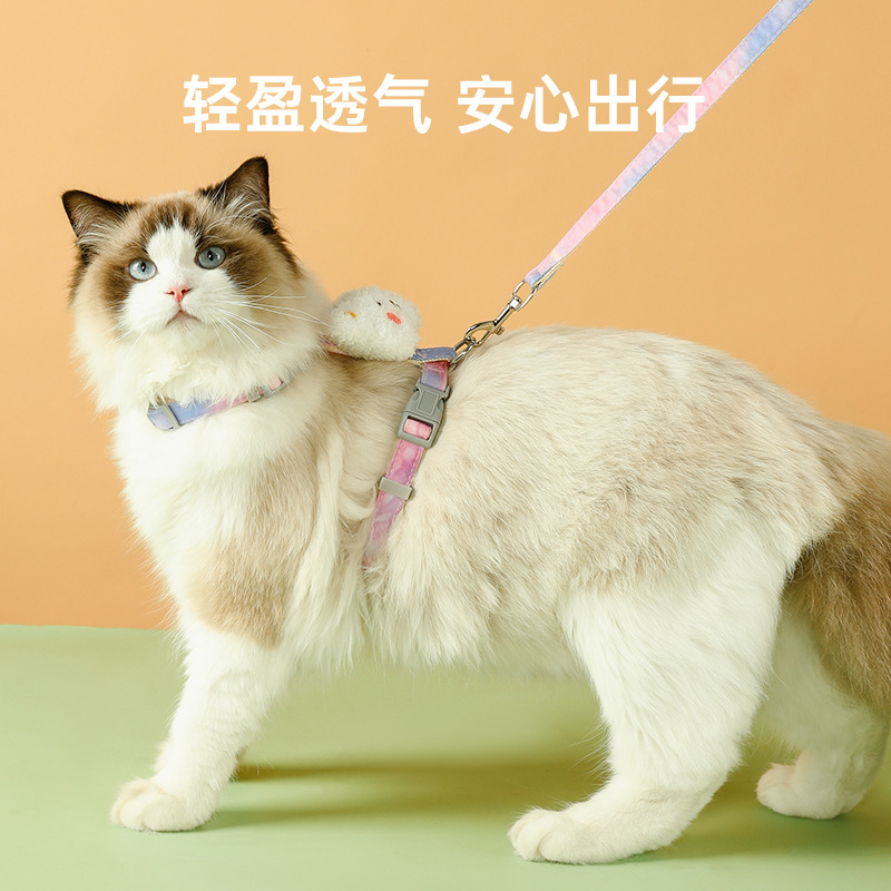 宠物工字型猫咪牵引绳夏天高颜值猫链子中小型犬遛狗绳亚马逊批发