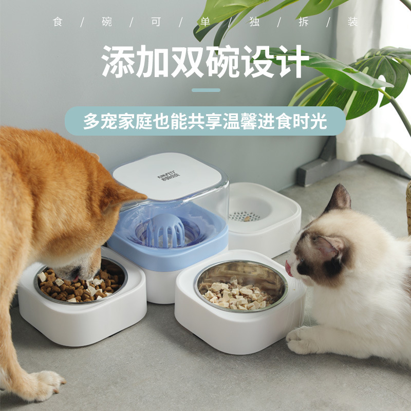 宠物自动喂水器 活性炭滤芯猫咪不湿嘴狗狗双碗 狗狗食盆狗碗猫碗