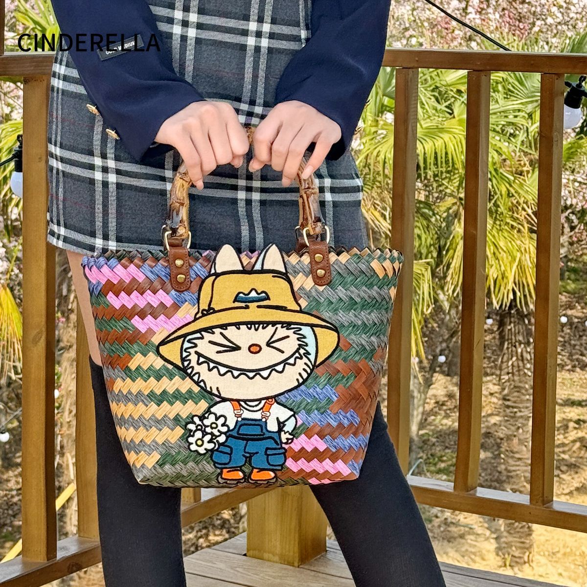 新款伴手礼女伴娘高档实用礼物送姐妹伴郎结婚手提手工编织篮搭配