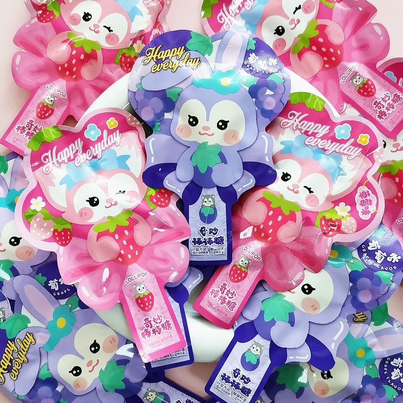 星戴lu琳那贝儿奇妙棒棒糖草莓味葡萄味糖果儿童生日周岁喜礼宴会