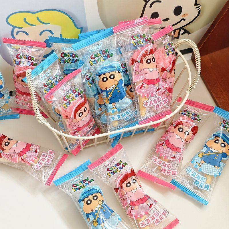 蜡笔小新散装棉花糖结婚满月升学宴伴手礼零食儿童卡通糖果批发
