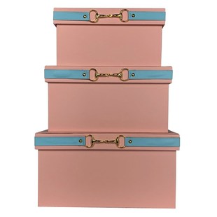 橙色样板房间装饰盒摆件软装收纳箱衣帽间皮质储物盒整理箱展示盒