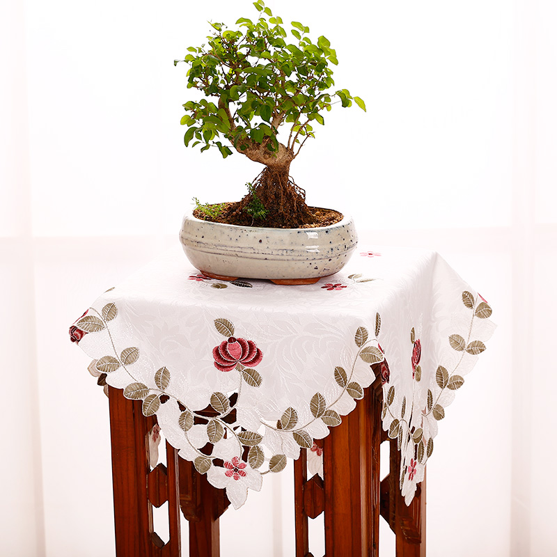 花架多用巾茶具小家电遮盖布欧式蕾丝镂防尘布台布床头柜防尘罩