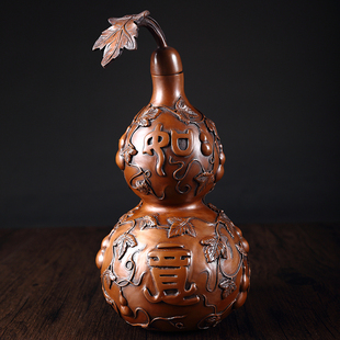 纯手工紫铜葫芦摆件紫铜葫芦家居装饰品客厅办公室工艺品摆件