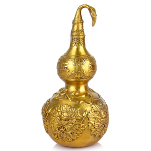 纯铜葫芦摆件铜富贵玉堂铜葫芦客厅卧室纯铜法器