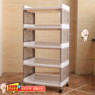 可移动多层收纳书架鞋架餐车置物小货架带万滑轮子手推车推车