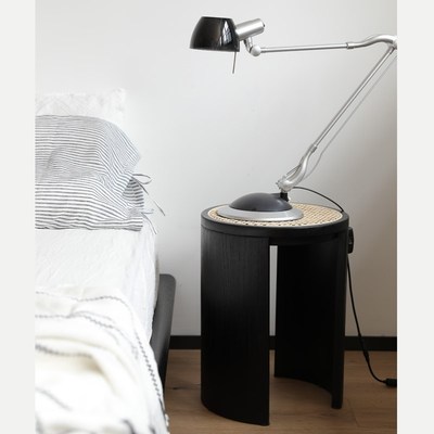 西多home 复古圆凳北欧简约实木藤编凳餐凳换鞋凳梳妆凳小凳子