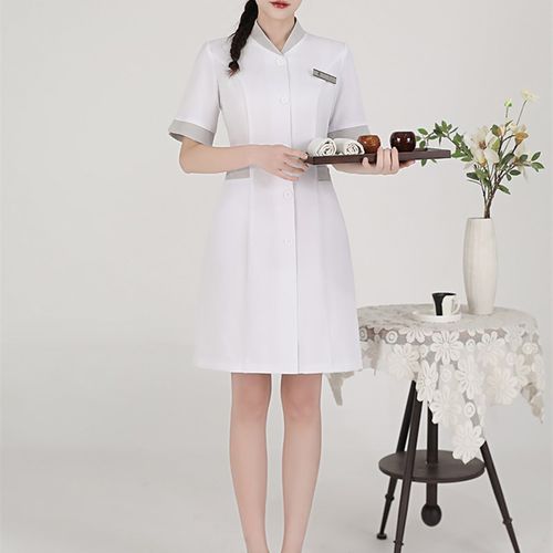 夏季高端美容院养生馆技师工作服女足浴足疗按摩美容师护士连衣裙