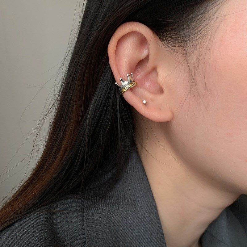 srrmhyns皇冠耳夹女无耳洞高级感小众耳骨夹轻奢2023年新
