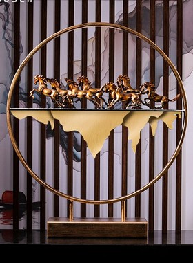 佐森 八骏奔腾 公司店铺开业礼品摆件乔迁新居客厅招财摆设马摆件