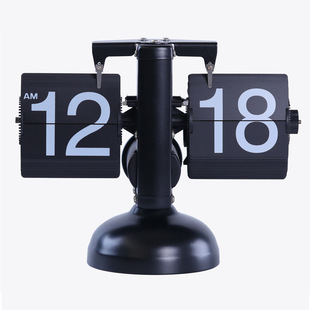 复古齿轮机械翻页钟表简约创意时钟时尚 客厅座钟桌面摆件台钟 个性