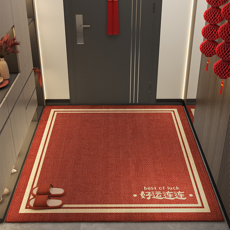 入户门地垫门口耐脏进门垫玄关新年喜庆红色脚垫入门地毯2024新款