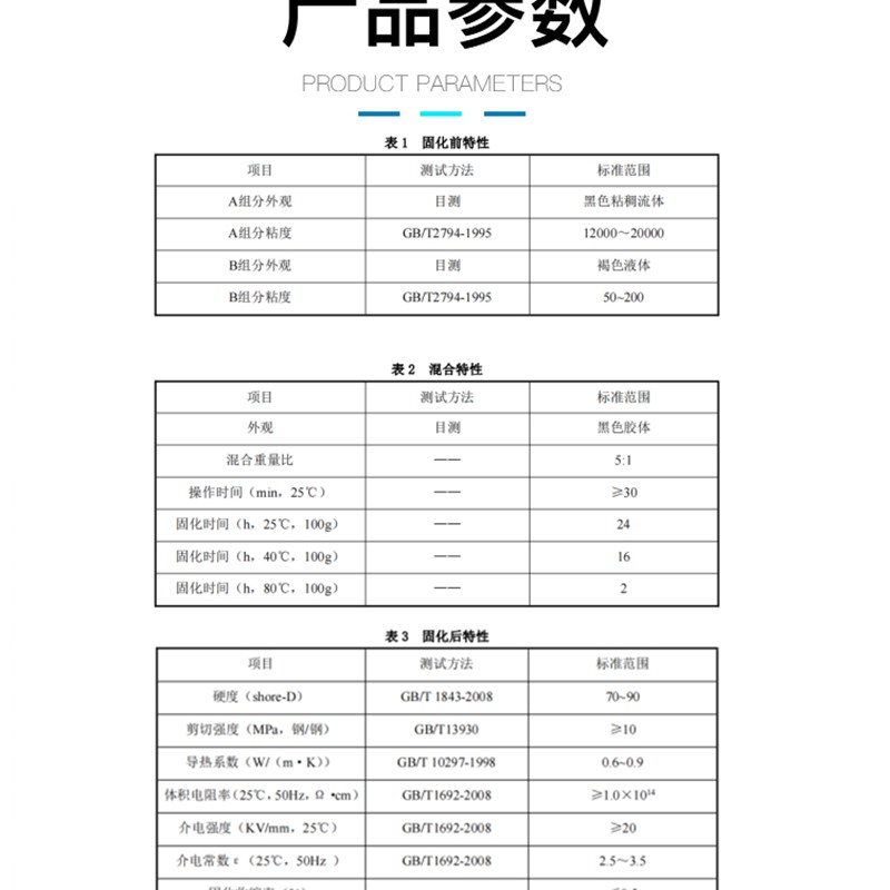 环氧黑色灌封AB电子密封导热防水胶7029 高耐温150度粘接