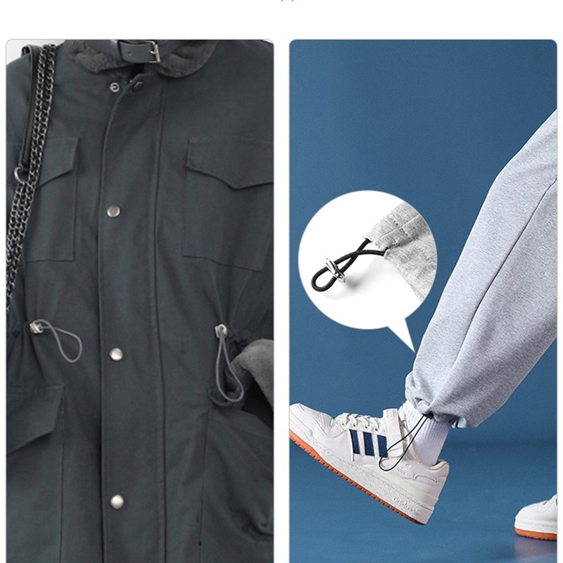 金属弹簧扣抽绳卡扣可调节羽绒服卫衣裤脚下摆束脚松紧绳猪鼻纽扣