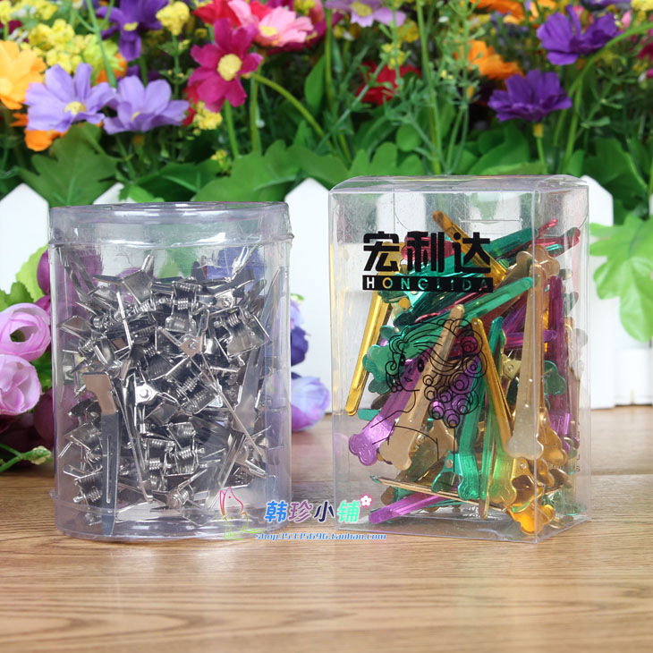 皮卡路夹子美发夹子小号金属不锈钢鸭嘴夹分区定位夹手推波纹平口