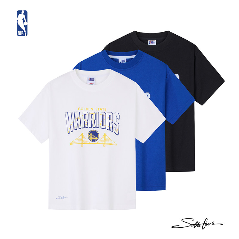 NBA篮球儿童短袖官方旗舰店勇士队男女孩运动T恤小初高中SOFTFIRE
