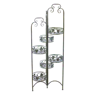 复古做旧铁艺绿萝花架客厅多层阳台多肉花盆架家用花店置物架落地