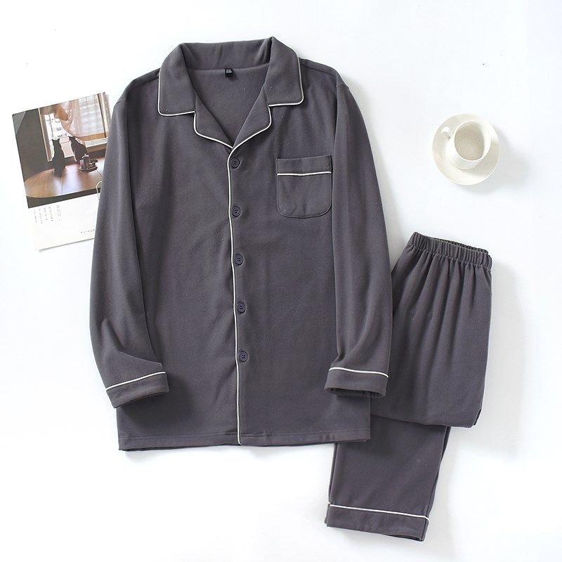 德绒睡衣女秋冬季长袖磨毛加厚保暖薄绒情侣套装加肥大码男家居服