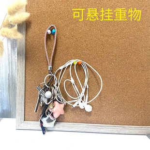 清朗实木边框照片板软木板留言板挂式家用记事板仿木框背景照片墙