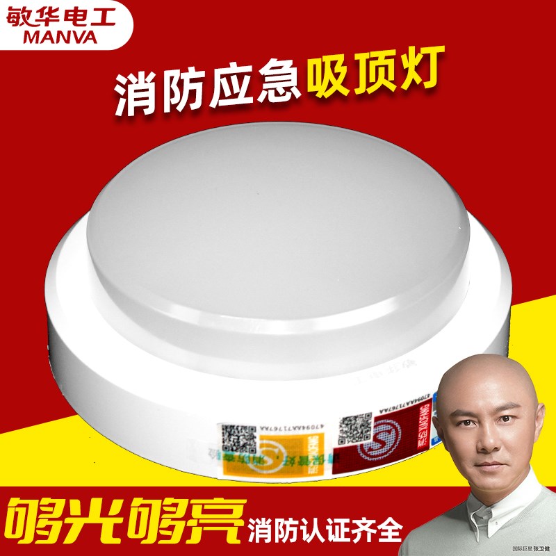 敏华消防应急疏散照明明装吸顶灯过道走廊灯 led楼道灯应急照明灯