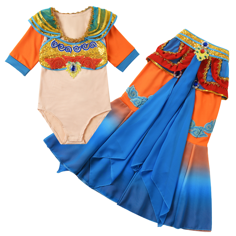 新款儿童敦煌飞天舞蹈服手鼓舞异域风情古典舞女飘逸艺考演出服装