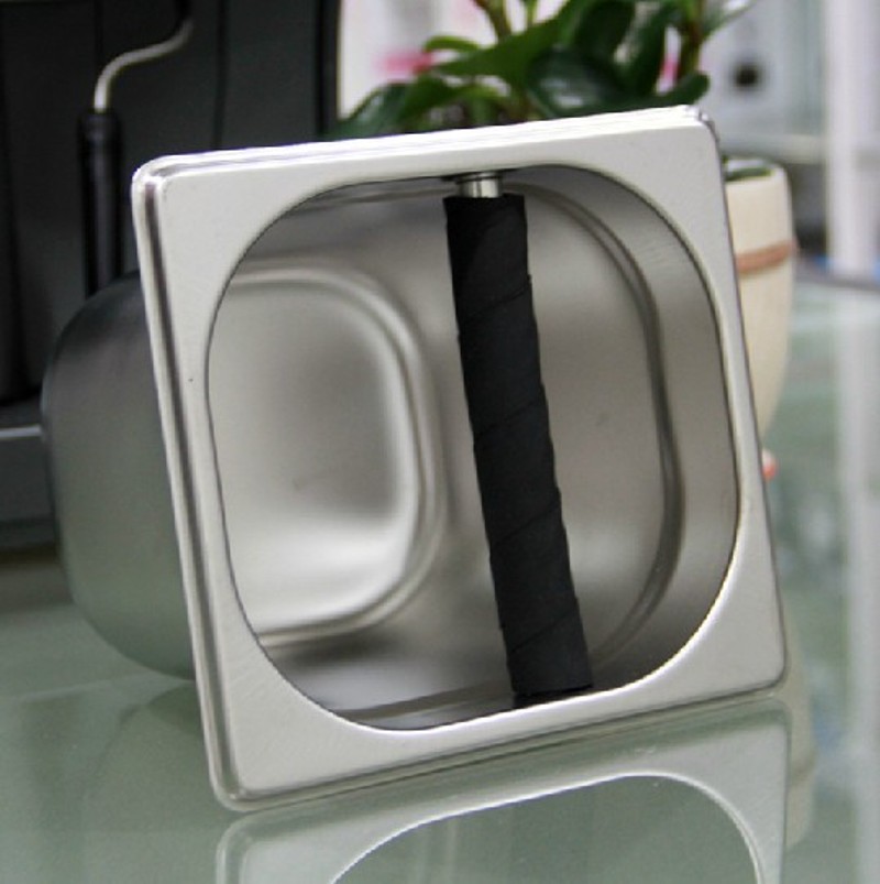 包邮:无磁不锈钢粉渣桶实木咖啡粉渣盒敲渣盒敲渣槽废渣盒大/小号