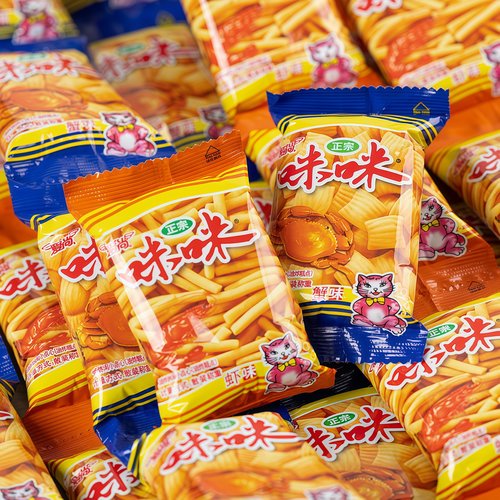 爱尚咪咪虾条虾味薯条蟹味粒小包装吃货小零食小吃休闲食品大礼包