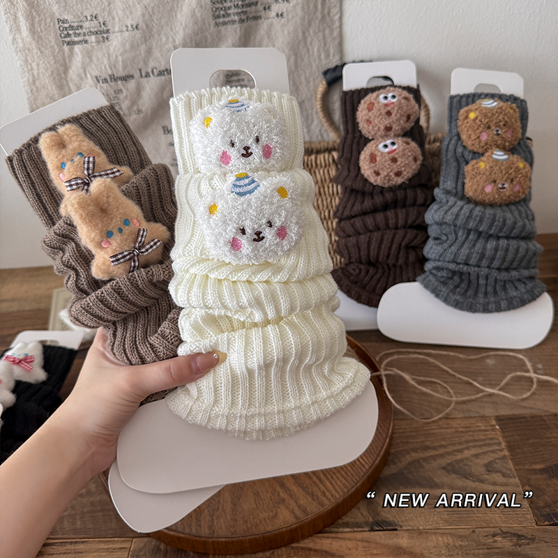 女童袜套儿童堆堆袜可爱卡通小熊