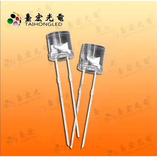 台宏F5/5mm平头透明短脚有边 白光暖白红光蓝光LED发光二极管