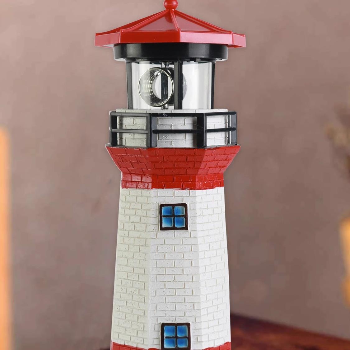 太阳能户外景观灯饰品旋转儿童节玩具灯塔摆件模型小夜灯台灯防雨