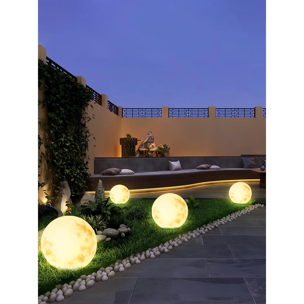 月球灯户外太阳能庭院灯景观露营造景防水花园布置氛围草坪落地灯