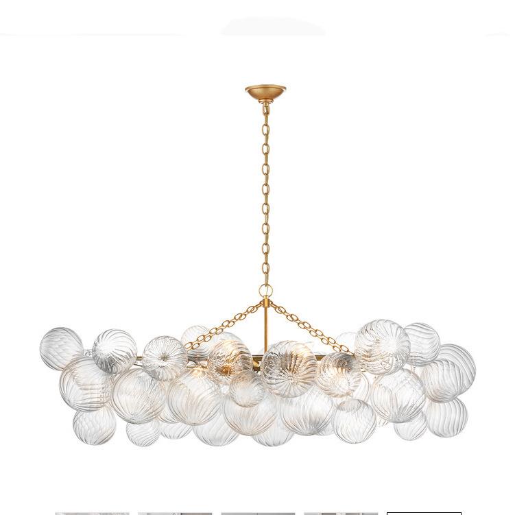 美式玻璃球VC长吊灯别墅餐厅衣帽间主卧塔莉娅漩涡玻璃简约轻奢灯