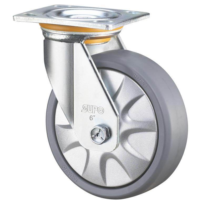 SUPO/向荣动力 6寸 带边刹车 灰色 PP 万向 脚轮Z07-01C-150-112