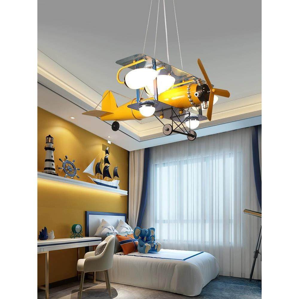 儿童房飞机灯具男孩创意卡通Led卧室简约现代护眼幼儿园装饰吊灯