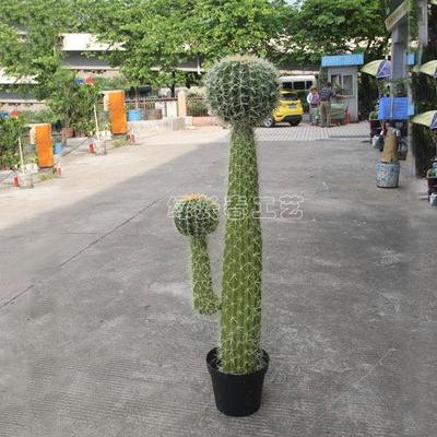 仿真顶球仙人掌 家居客厅办公室落地大摆件 创意绿植大盆景装饰